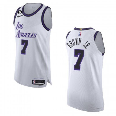 Los Angeles Lakers #7 Troy Brown Jr. Nike White 2022-23 Authentic Jersey - City Edition Men's